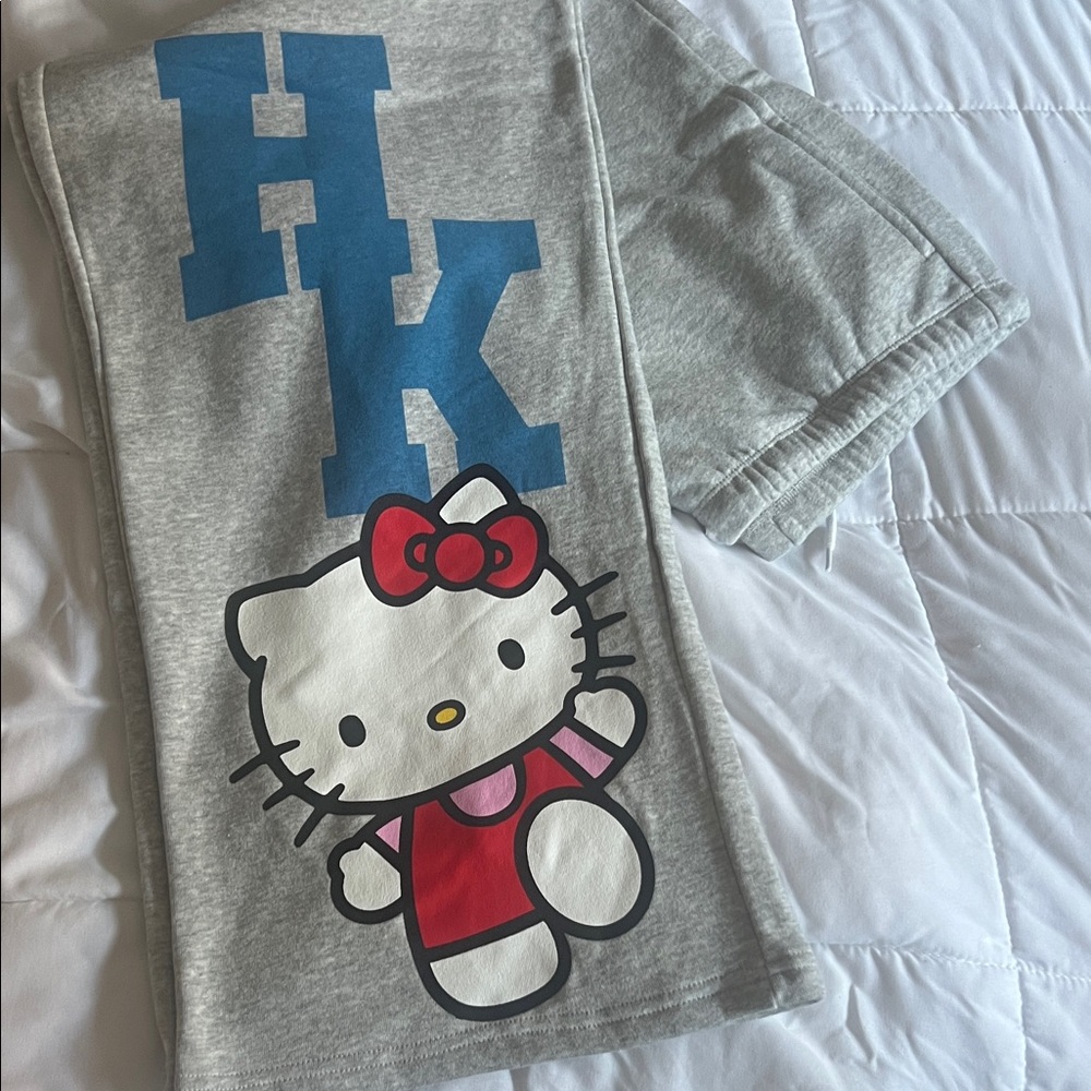 Hello Kitty Pink and Blue Graphic Blanket